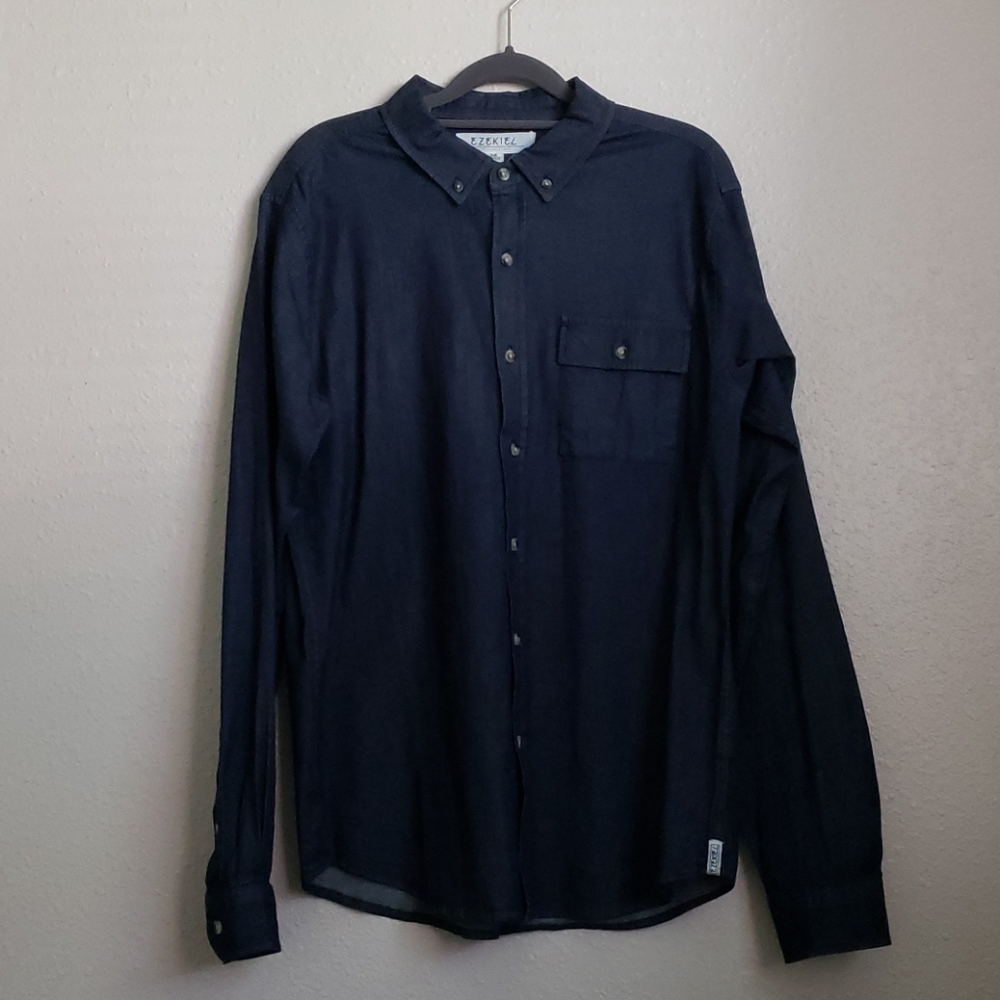 Navy Long Sleeve Button Down